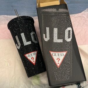 Guess Black and White Rhinestone Tumbler